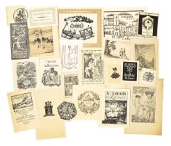 A collection of British and European bookplates/ex-libris labels, early-late 20th c, mostly