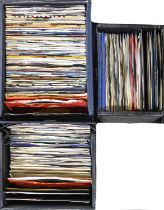 Vintage vinyl records. A quantity of 7" singles, including Elvis Presley, The Beatles, David