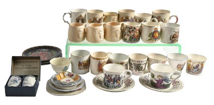 Miscellaneous ceramics, including a quantity of coronation mugs, Royal Doulton and other tea ware,