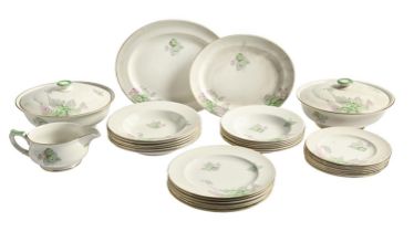 A Shelley Ideal bone china dinner service, including tureens and covers, meat plates, etc (32)