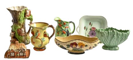 Miscellaneous decorative ceramics, including a Withernsea pottery vase, Sylvac, Wadeheath and