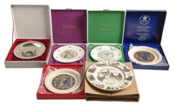 Miscellaneous ceramics and glass, including Royal Doulton, Spode and other picture plates, some