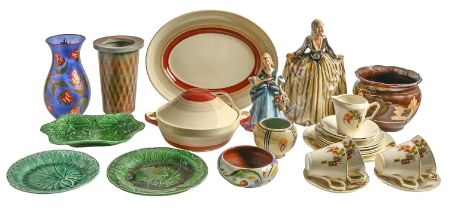 Miscellaneous ceramics, including a Susie Cooper tureen and cover, Satsuma dish, 31cm diam, Denby