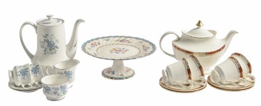 A Royal Crown Derby bone china Posies pattern part tea and coffee service, a Royal Doulton bone