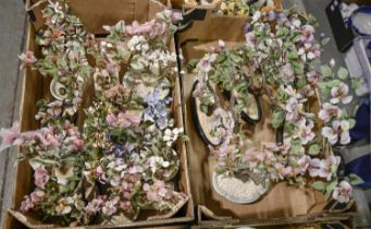 A quantity of Chinese hardstone jewel trees, 35cm h and smaller (24)