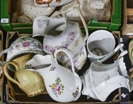 Miscellaneous 19th c and later ceramics, including earthenware cheese dishes and covers,