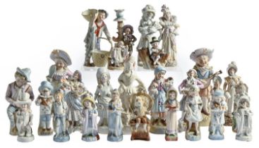 A quantity of Continental porcelain ornamental figurines, etc