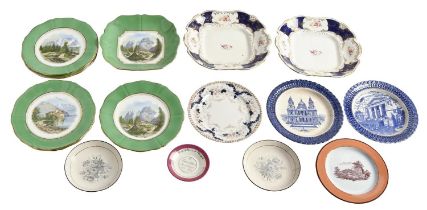 Miscellaneous 19th c and later ceramics, including a Paladin china part dessert service decorated