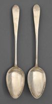 Aberdeen. A pair of Scottish Provincial silver tablespoons, pointed Old English pattern,