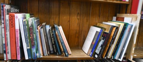 Books. One shelf of Chinese and Japanese visual and decorative arts reference, 20th c, mostly