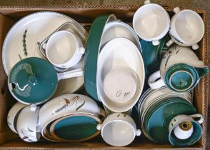 An extensive Denby Green Wheat pattern dinner service, to include tureen and cover, serving