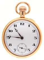 A 9ct gold keyless lever watch, 44mm diam, Birmingham 1925, 61.8g A clean example, movement