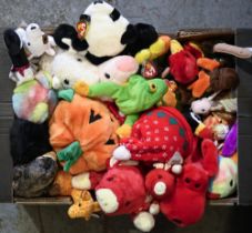 A quantity of TY Beanie Babies and other soft toys