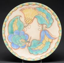 A Carlton ware charger, 39.5cm diam, printed mark, painted 8643/2945, 1930s No restoration