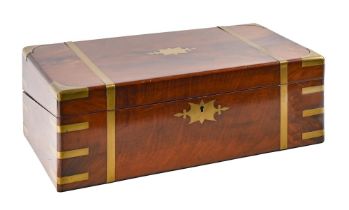 A Victorian brass mounted mahogany writing box, 51cm w; 17 x 26cm Good clean condition, interior