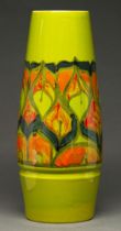 A Poole Pottery green and orange Delphis vase, 41.5cm h, printed dolphin mark Not cracked or