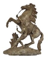 A spelter model of a Marly horse, early 20th c, 40cm h One hoof broken off, minor crack to base
