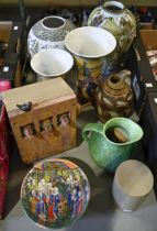 Miscellaneous ceramics, including a Glyn Colledge Denby vase, 35cm h, a Russell Coates Natural World