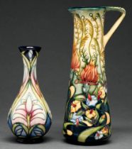 A Moorcroft Prairie Summer jug and a smaller Moorcroft vase, 23.5cm h, impressed and painted marks