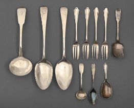 A pair of George III silver tablespoons, Old English pattern, crested, by Solomon Hougham, London