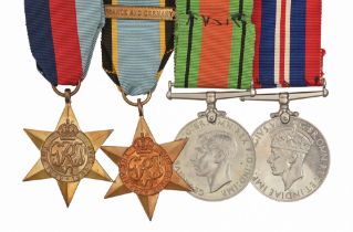 WWII, four, 1939-1945 Star, Air Crew Europe Star, France & Germany clasp, Defence Medal and War