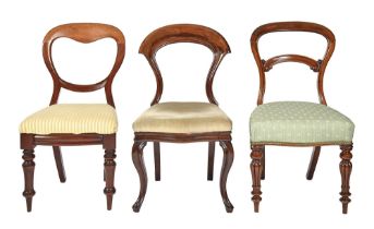 Three Victorian mahogany dining chairs Re-polished, apparently sound