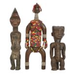 Tribal art. West Africa - a Baule carved figure, a Namchi Namji (Cameroon) fertility doll and