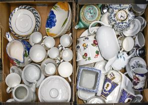 Miscellaneous ceramics, including Continental tea ware, commemorative mugs, a Colclough part tea