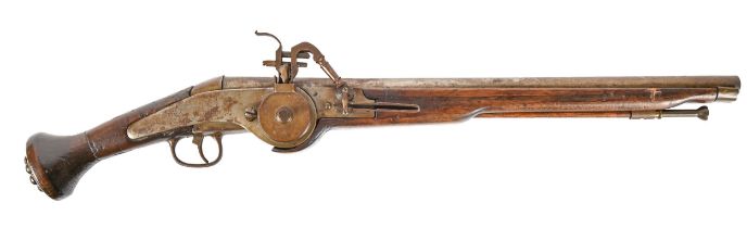 A German full stock 20 bore wheel lock gun, 19th c and later, ramrod, barrel 50.5cm An old, made