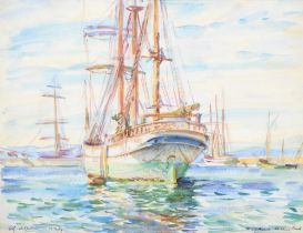 Wilfrid Gabriel de Glehn RA (1870-1951) - Ships Moored of St Tropez, signed, inscribed Tropez and