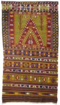 A Turkish Konya prayer Kilim rug, mid 20th c, 211 x 111cm