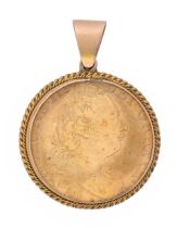 Gold coin. Guinea 1781, mounted in gold locket, double sided, 17.2g