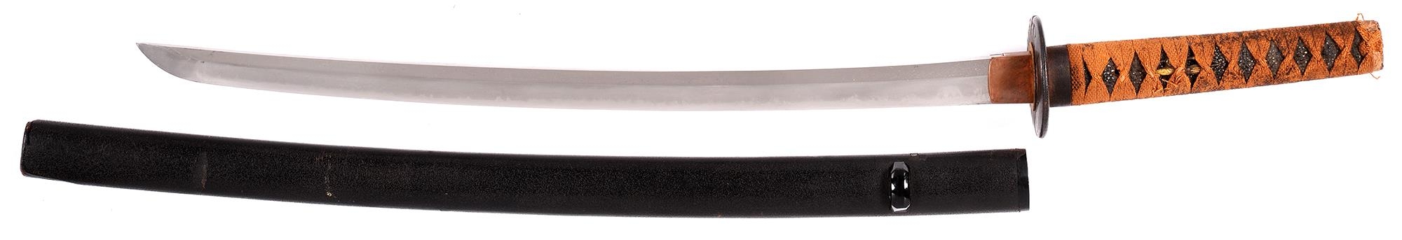 A Shinto Wakizashi in Koshirae Sugata:  Shinogi-Zukuri Iori-mune with shallow tori-zori Nagasa:. - Image 2 of 9