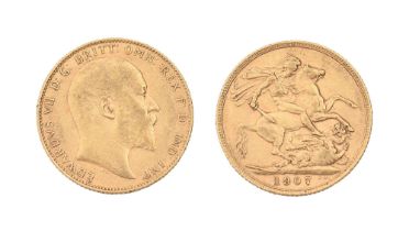 Gold coin. Sovereign 1907