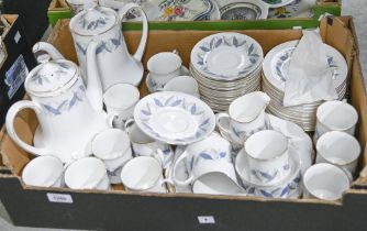 A Royal Standard bone china Trend pattern tea service, 1960s, a George Jones earthenware cobalt