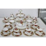 A Royal Albert Old Country Roses pattern tea service and related ornamental ware As a lot in good