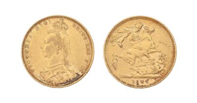 Gold coin. Sovereign 1888