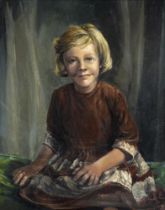 R Kearsley - Portrait of a Young Girl, signed and dated 80, oil on canvas, 74 x 59cm Good condition