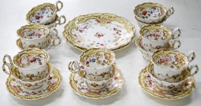 An H & R Daniel tea and coffee service, c1827, of Shrewsbury shape, painted with a floral set