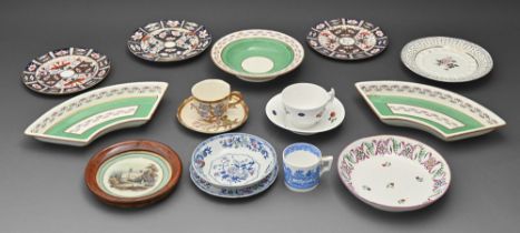 Miscellaneous English porcelain, including Royal Worcester and a stone china small plate, early 19th