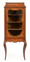 An Edwardian inlaid and giltmetal mounted china cabinet, 165cm h; 64 x 42cm Minor scuffs and