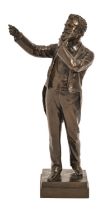 W Grant Stevenson RSA (1842-1904) - Statuette of the Sculptor, early 20th c, bronze, rich brown