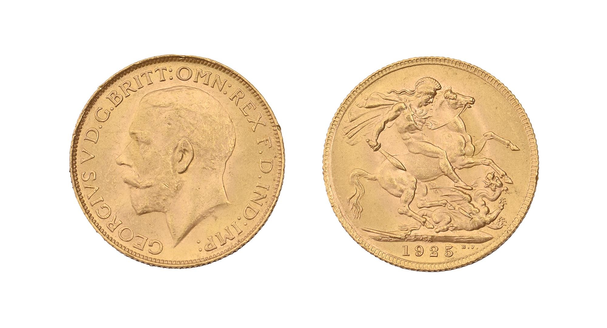 Gold coin. Sovereign 1925SA