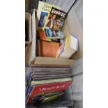 Miscellaneous books and records, including Doctor Who annuals, history topics and atlas