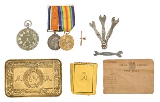 WWI, pair, British War Medal and Victory Medal 47531 Sjt J Coleman Linc R, Christmas 1914 tin