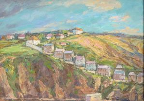 Henry Wainwright, 20th c - Holywell, Eastbourne, inscribed and titled label to verso, oil on