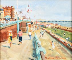 Pauline Brown (b. 1926) - Brighton Seafront; Ocean Fringe; Picnic and Sunseekers, a set of three,