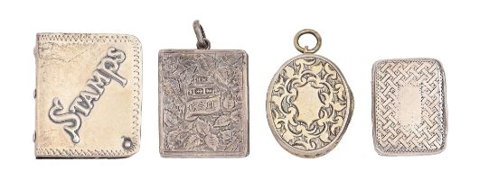 Two George IV and Victorian silver vinaigrettes, 26mm l, both Birmingham, maker TS and Aston &