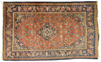 A Turkbaf rug, mid 20th c, 125 x 212cm Fair - good condition