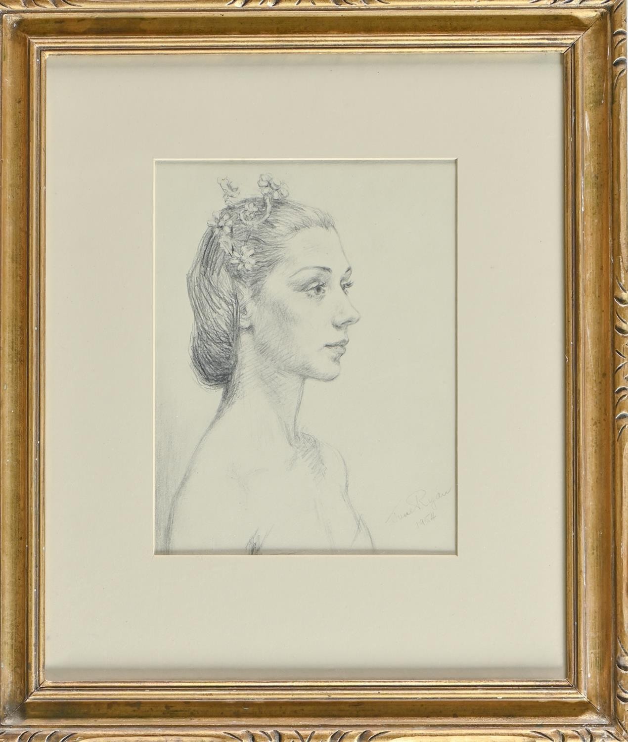 June Ryan (1925-2006) - Portrait of the Prima Ballerina Svetlana Beriosova, head and shoulders, - Image 2 of 9